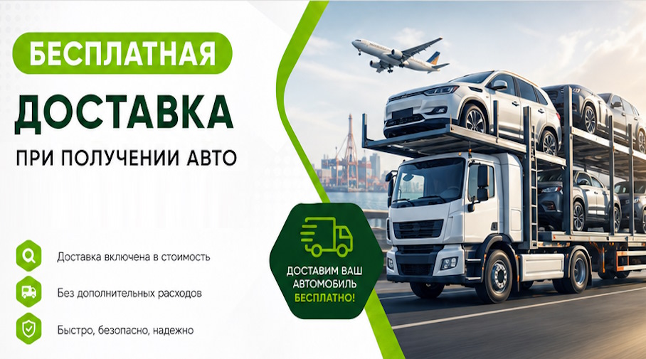Акция! Бесплатная доставка по Первоуральске при получении авто